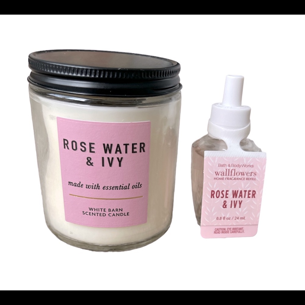 Bath & Body works Rose Water & Ivy scented Candle, Rose Water & Ivy wallflower